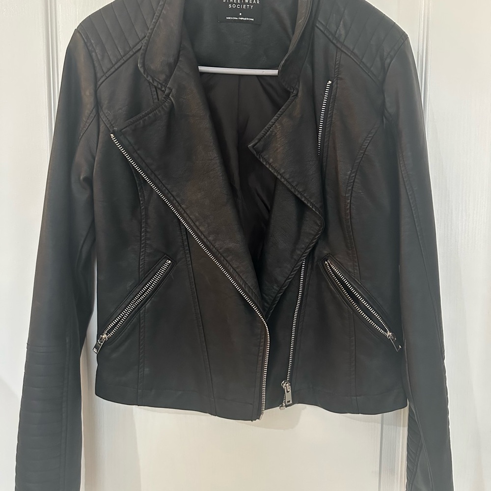 Blank NYC Black Leather Motorcycle Jacket